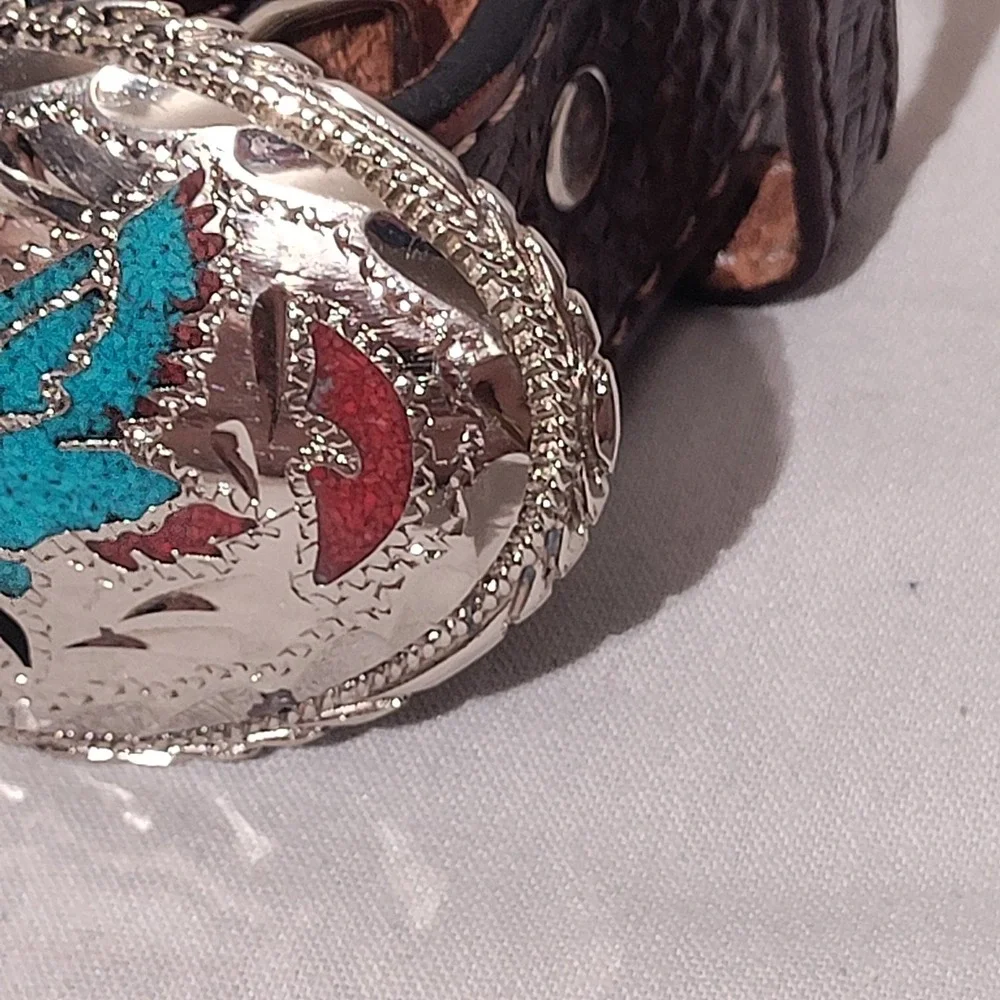 N/A basketweave leather